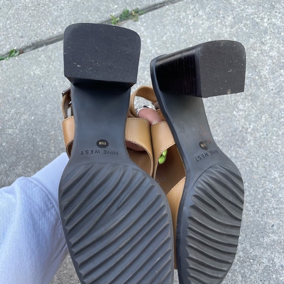 Vintage 90's block heel leather sandals - Picture 7 of 10